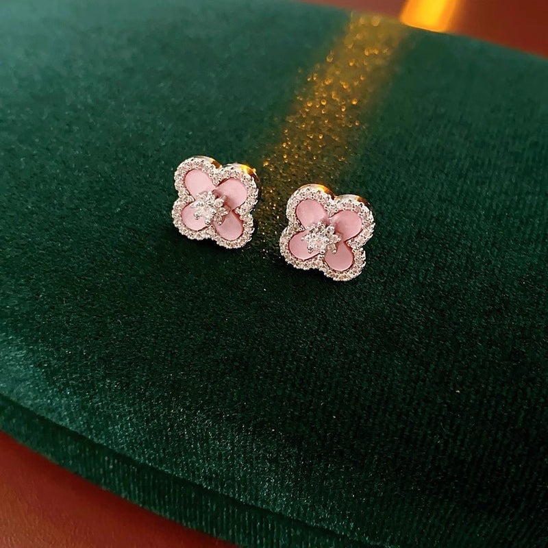 Extra image for Diamond Bloom Earrings