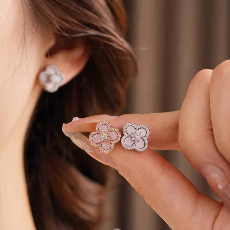 Extra image for Diamond Bloom Earrings