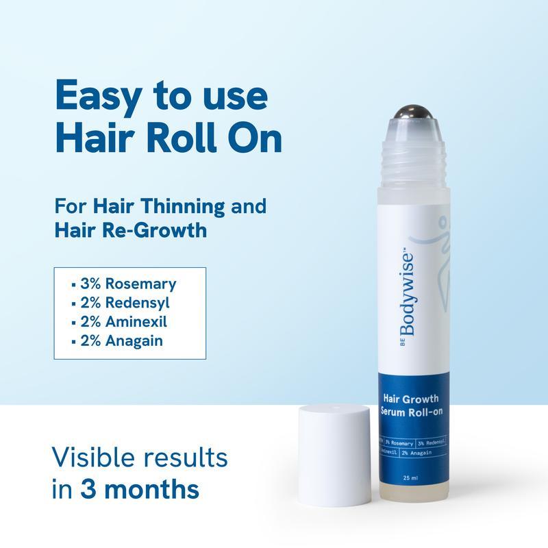 Be Bodywise Advanced Hair Growth Roll-On Serum Precision Scalp Applicator